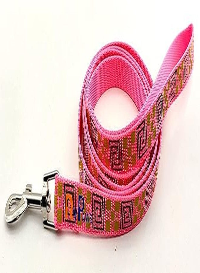 Pups&Pets Nylon 15MM Pet Adjustable Soft Nylon Dog Printed Harness and Leash Set Suitable for Puppies, Cats and Kitten Outdoor Walking - Small (Pink) - Image 3